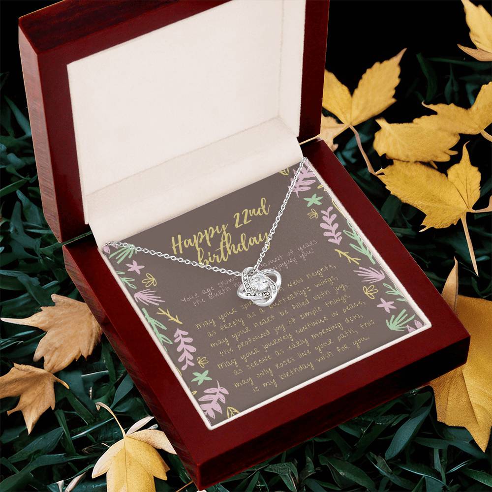 Happy 22Nd Birthday Gifts For 22Nd Birthday 22Nd Birthday Gift For Her 22 Year Old Female Best Friend 22Nd B Love Knot Necklace