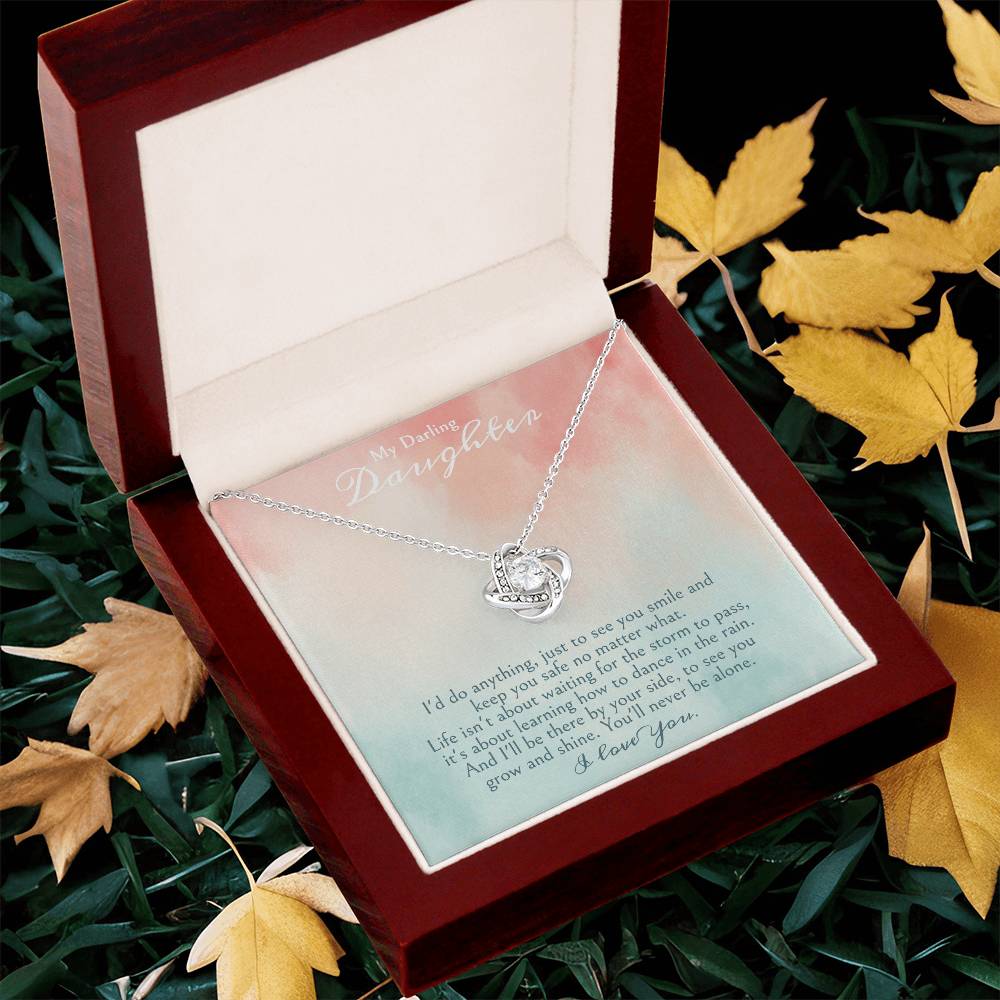 A Gift For A Daughter Love Knot Necklace - My Darling Daughter. Love Knot Necklace