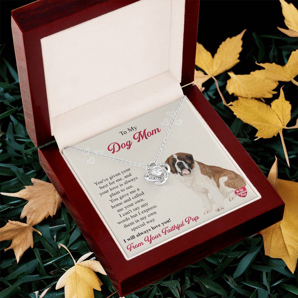 Saint Bernard Necklace Gift For Lab Mom Gift For Dog Lover Dog Mom Gift Golden Lab Gift Labrador Mom Pet Parent Jewelry St. Bernard Love Knot Necklace