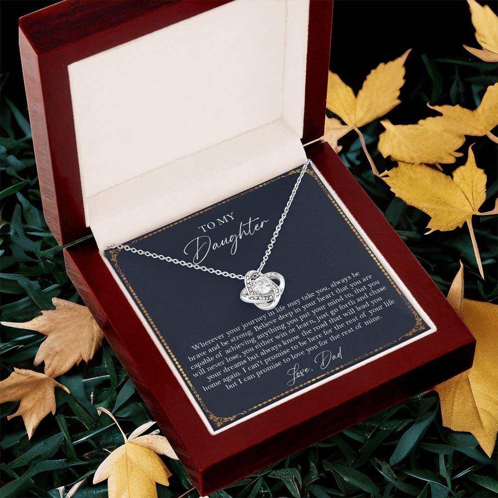 To My Daughter Gift From Dad Gift For Daughter Birthday Daughter Graduation Sentimental Gift F Love Knot Necklace