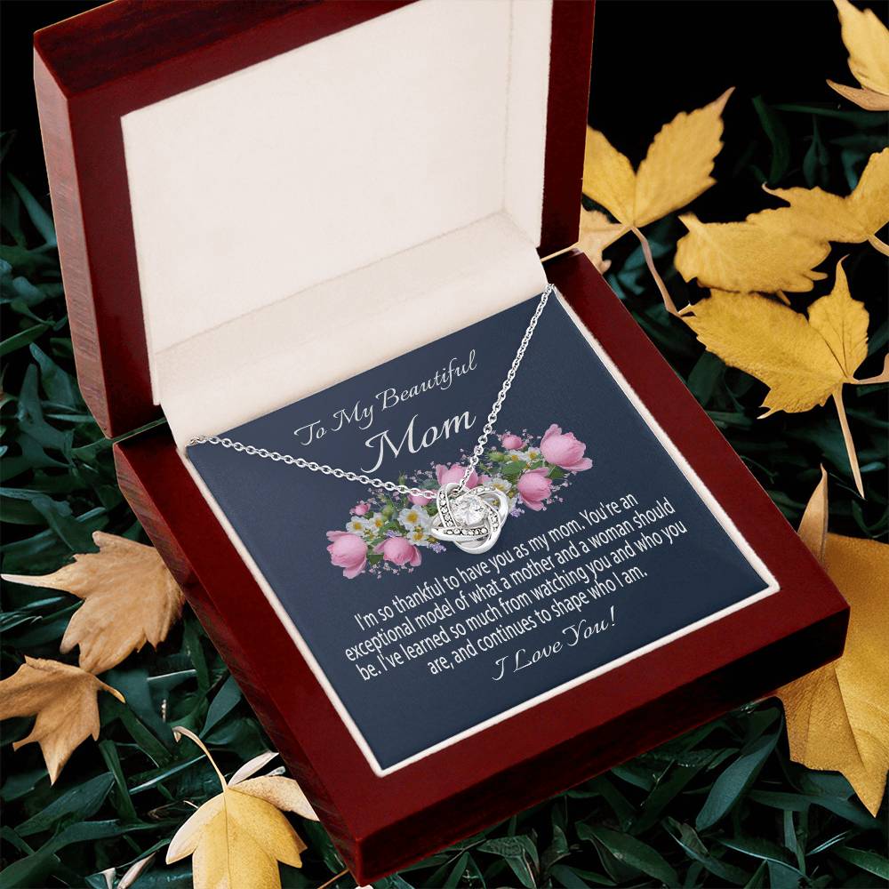 Mothers Day Gift From Daughter Mother's Day Necklace To My Beautiful Mom Necklace Mom Gift From Son Mom Necklace 3 Love Knot Necklace