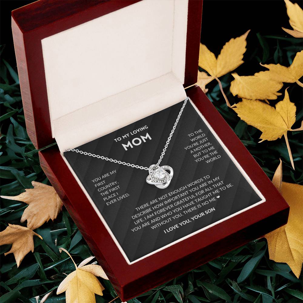 Without You There's No Me - Mother's Day Necklace Love Knot Necklace