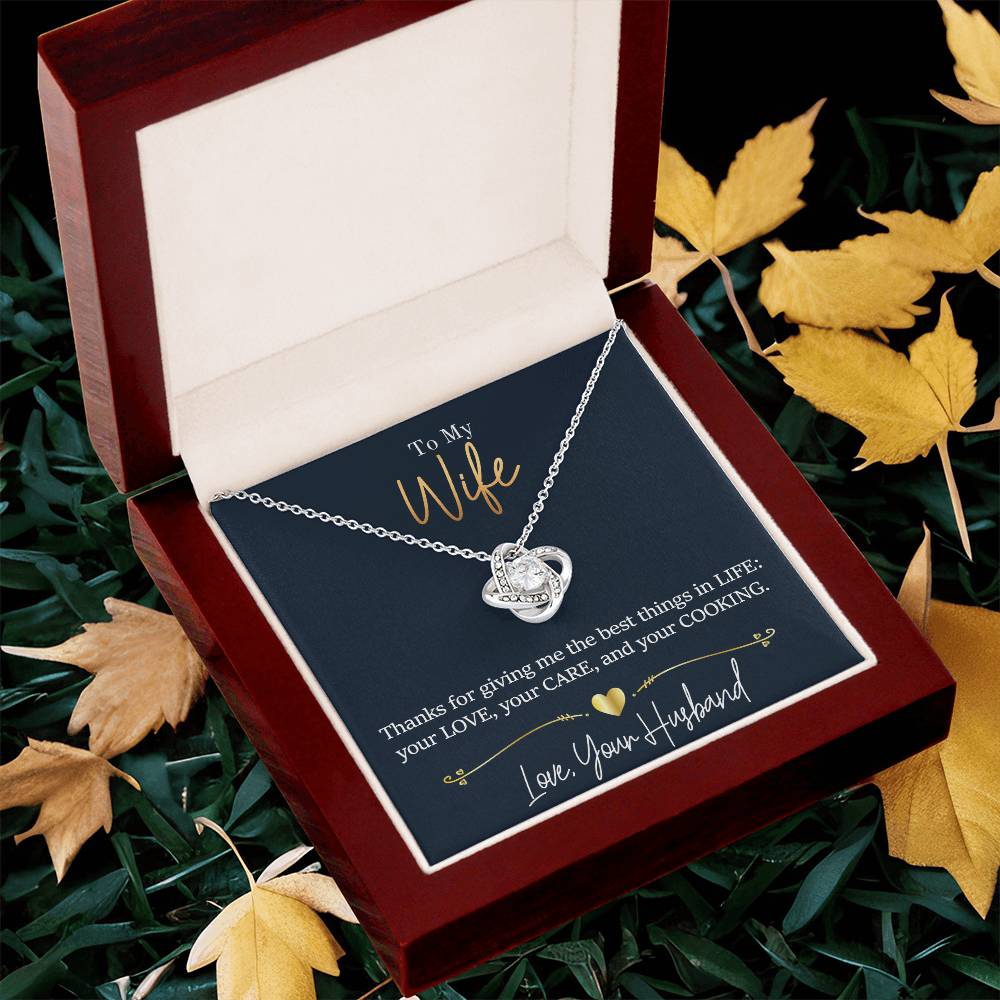 Wife - Thanks For Giving Me Love Knot Necklace