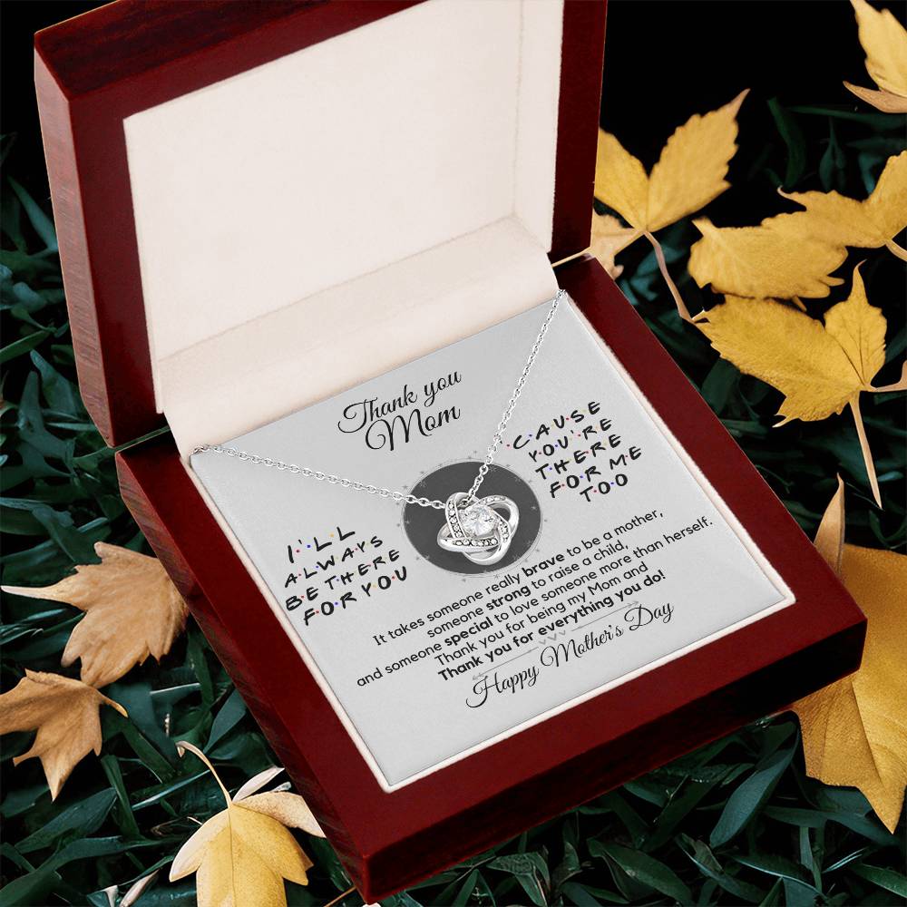 Sentimental Gift For Mother's Day Thank You Mom Gift Necklace Gift For Mom From Son Daughter To Mom Love Knot Necklace