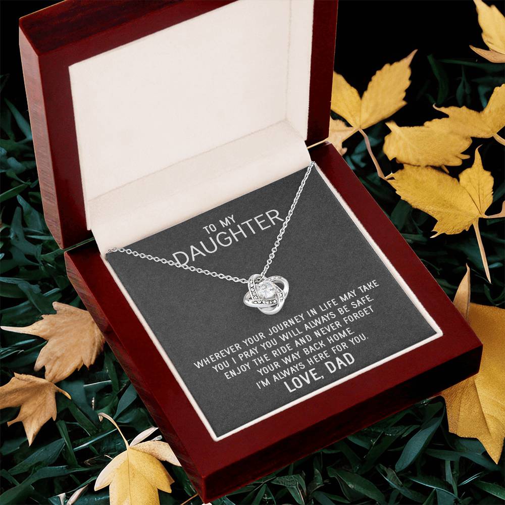 To My Daughter Necklace Gift From Dad Mothers Day Gift For Daughter From Father Sentimental Jewelry Gifts For Dad To Da Love Knot Necklace