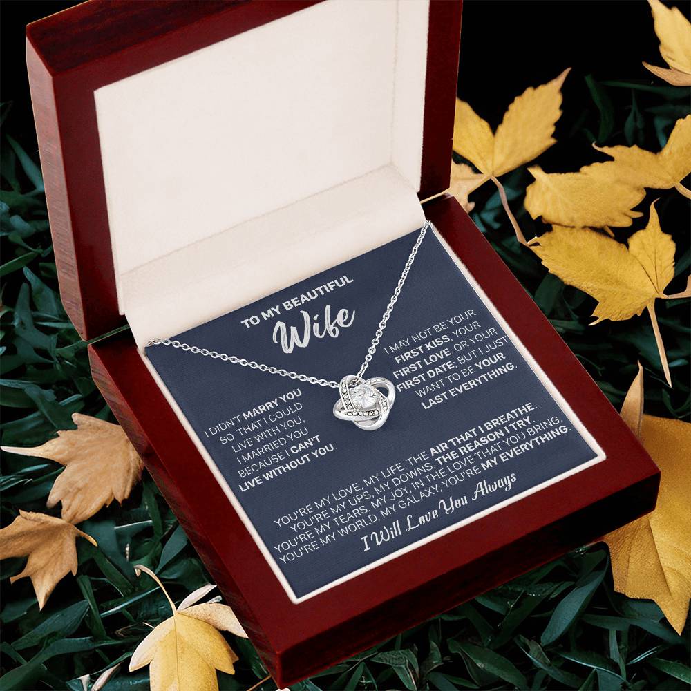 Gift For Wife - Lux Marry I Breath Love Knot Necklace Love Knot Necklace