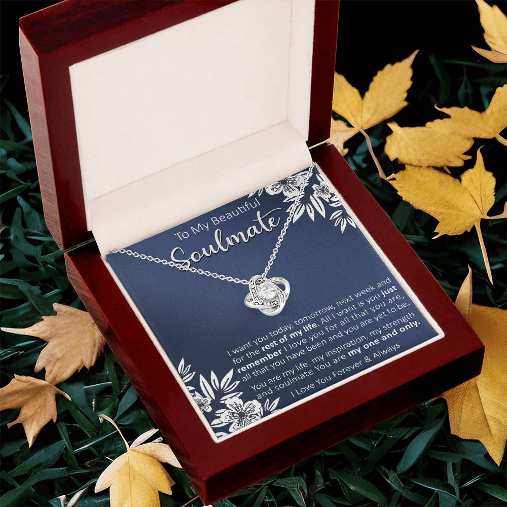 Gift For Your Soulmate - Today For All Navy Flower Love Knot Necklace Love Knot Necklace