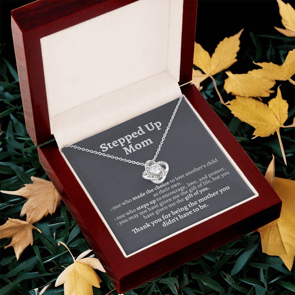 Meaningful Stepmom Gift Thank You Stepmom Bonus Mom Necklace Unbiological Mom Gift Love Knot Necklace