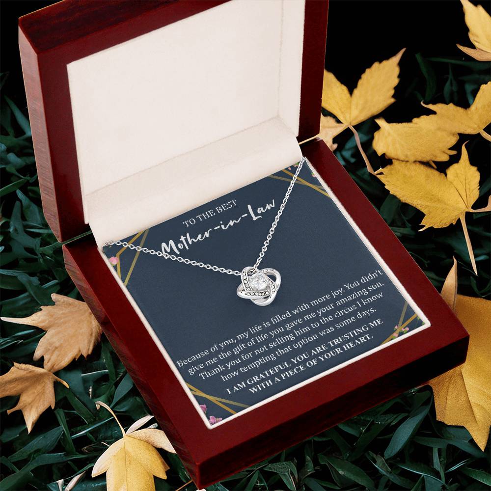 Gift For Mother-In-Law More Joy 5 Love Knot Necklace Love Knot Necklace