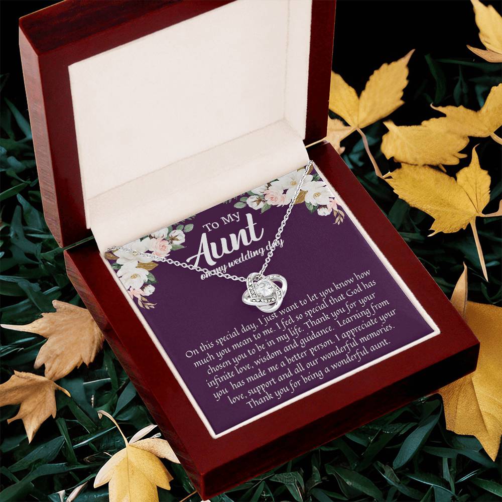 To My Aunt On My Wedding Day Wedding Gift For Aunt From Bride Niece To Aunt Sentimental Gift Love Knot Necklace