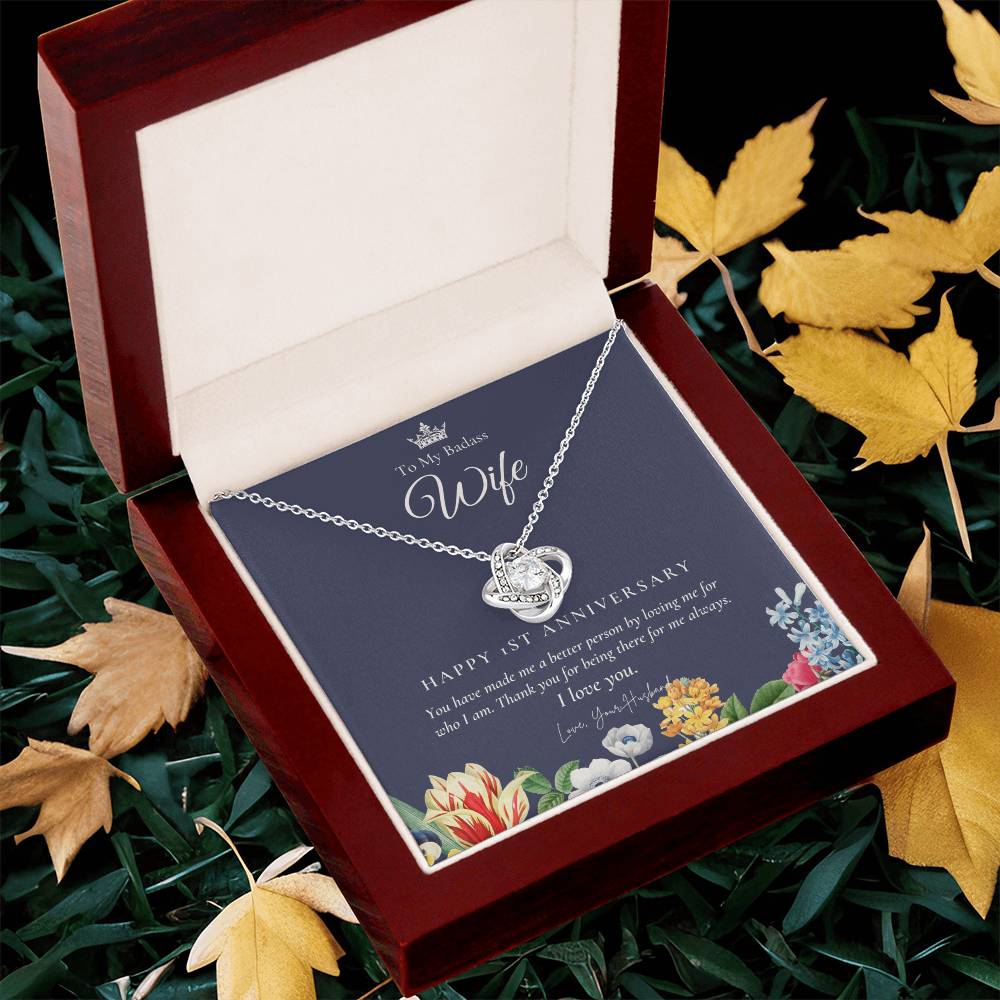 1 Year Anniversary Gift For Wife 1 Year Anniversary Gifts 1 Year Wedding Anniversary Gift Ideas 1St Wedding Anniversary Gift F(9) Love Knot Necklace