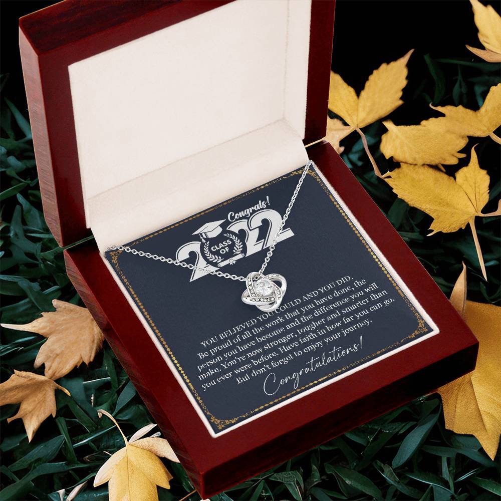 Graduation Gift Necklace Graduation Gift For Her College Graduation Gift For Her High School Senior Graduation Class Of 2022 Love Knot Necklace