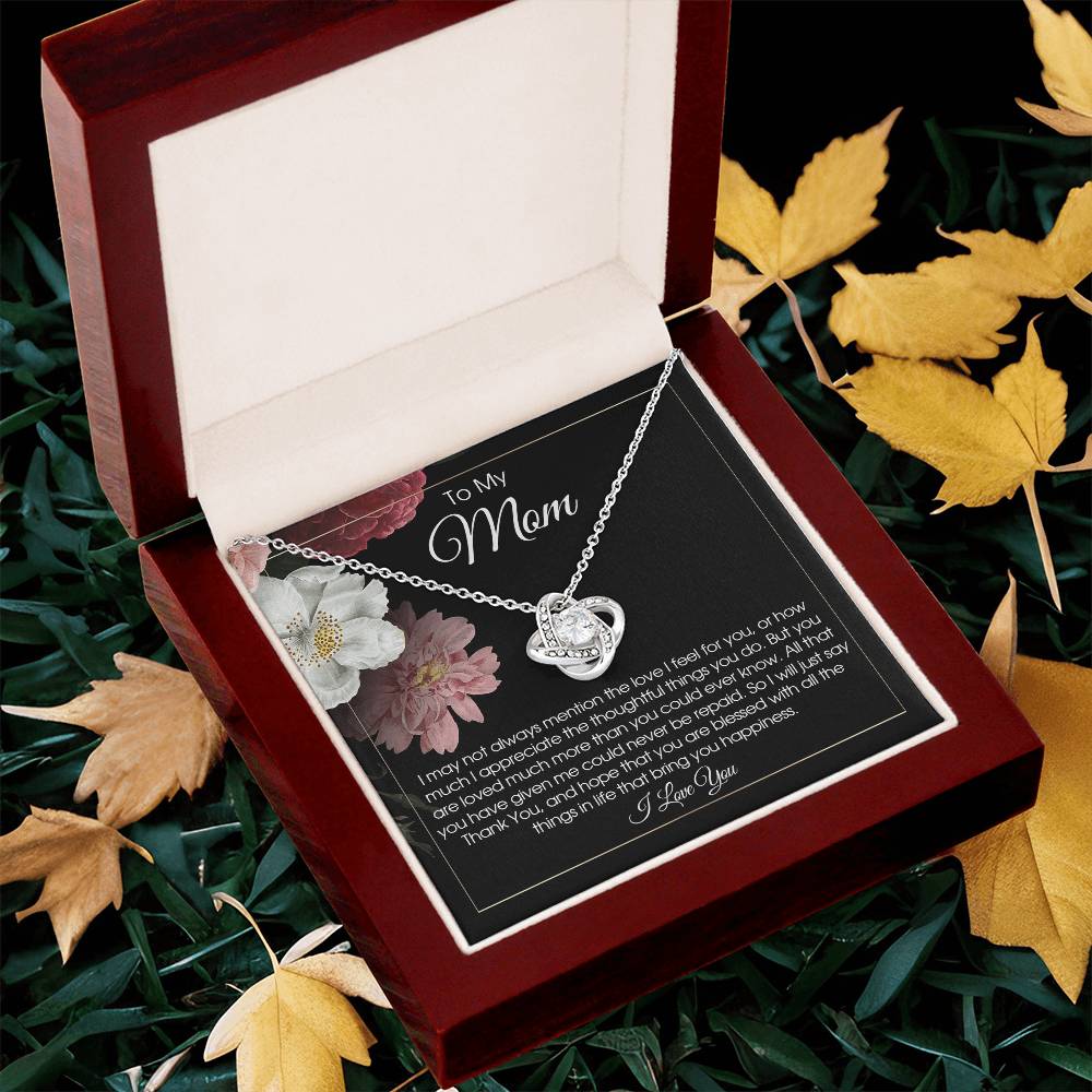 To My Mom Necklace Gift For Mom From Son Or Daughter Sentimental Gift For Birthday Mother's Day Love Knot Necklace