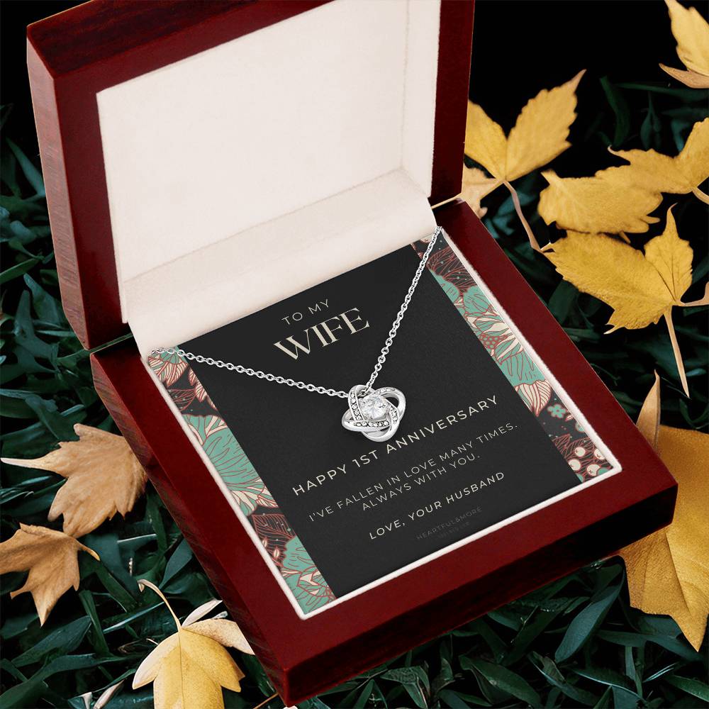 1 Year Anniversary Gift For Wife 1 Year Anniversary Gifts 1 Year Wedding Anniversary Gift Ideas 1St Wedding Anniversary Gift F(10) Love Knot Necklace