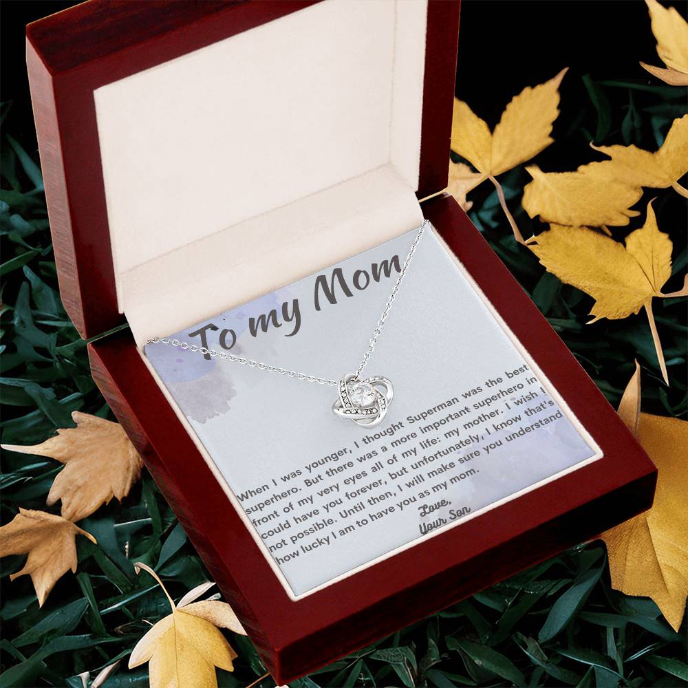 To Mom From Son Love Knot Necklace