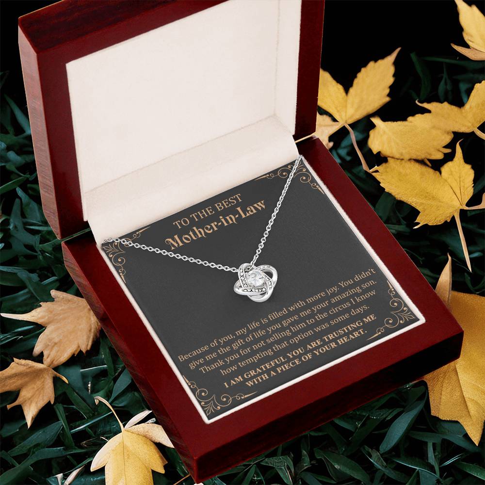 Gift For Mother-In-Law More Joy 1 Love Knot Love Knot Necklace