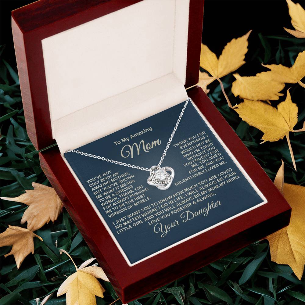 To My Amazing Mom Necklace Gift For Mom From Daughter Sentimental Gift Mother's Day Gift Love Knot Necklace