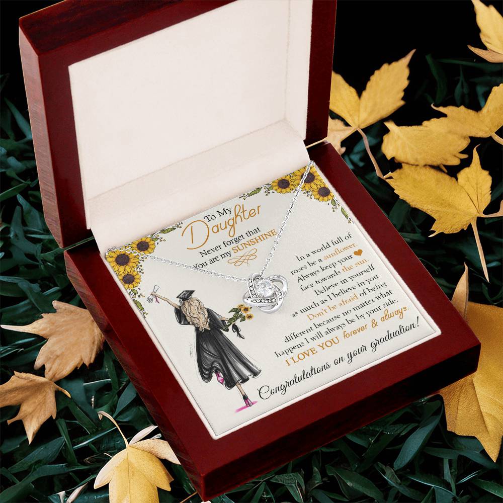 To My Daughter On Your Graduation Gift For Daughter From Mom Dad Daughter Graduatio Love Knot Necklace