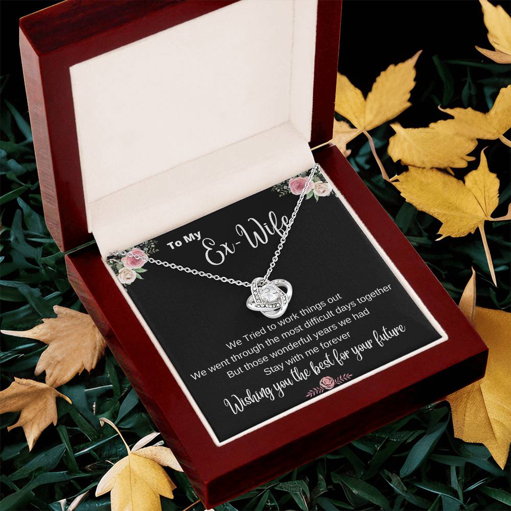 The Ex-Wife Divorced Departing Gift Former Wife For My Ex Birthday Mother's Day Breakup G Love Knot Necklace