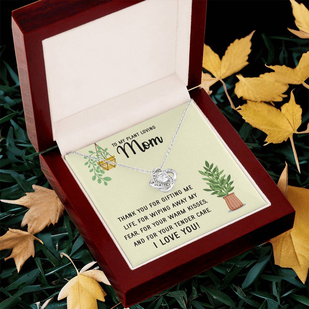 Plant Loving Gifts For Mothers Day Presents For Mom Birthday Plant Lover Gift From Daughter Necklace Gift From Son Love Knot Necklace