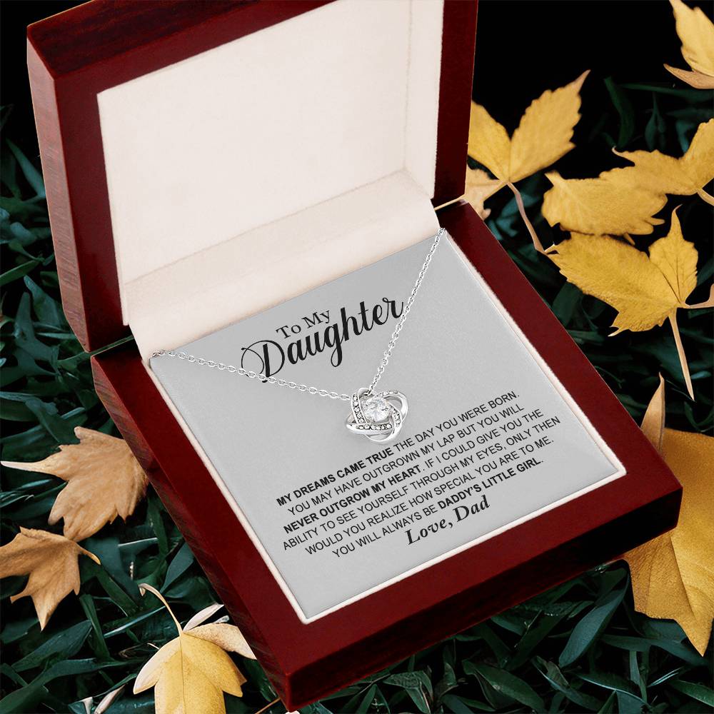 Daughter - You Will Always Be Daddy's Little Girl - Ne Love Knot Necklace
