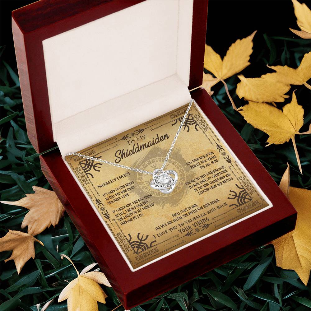 To My Shieldmaiden Necklace Sentimental Gift For Her Wife Gift From H Love Knot Necklace