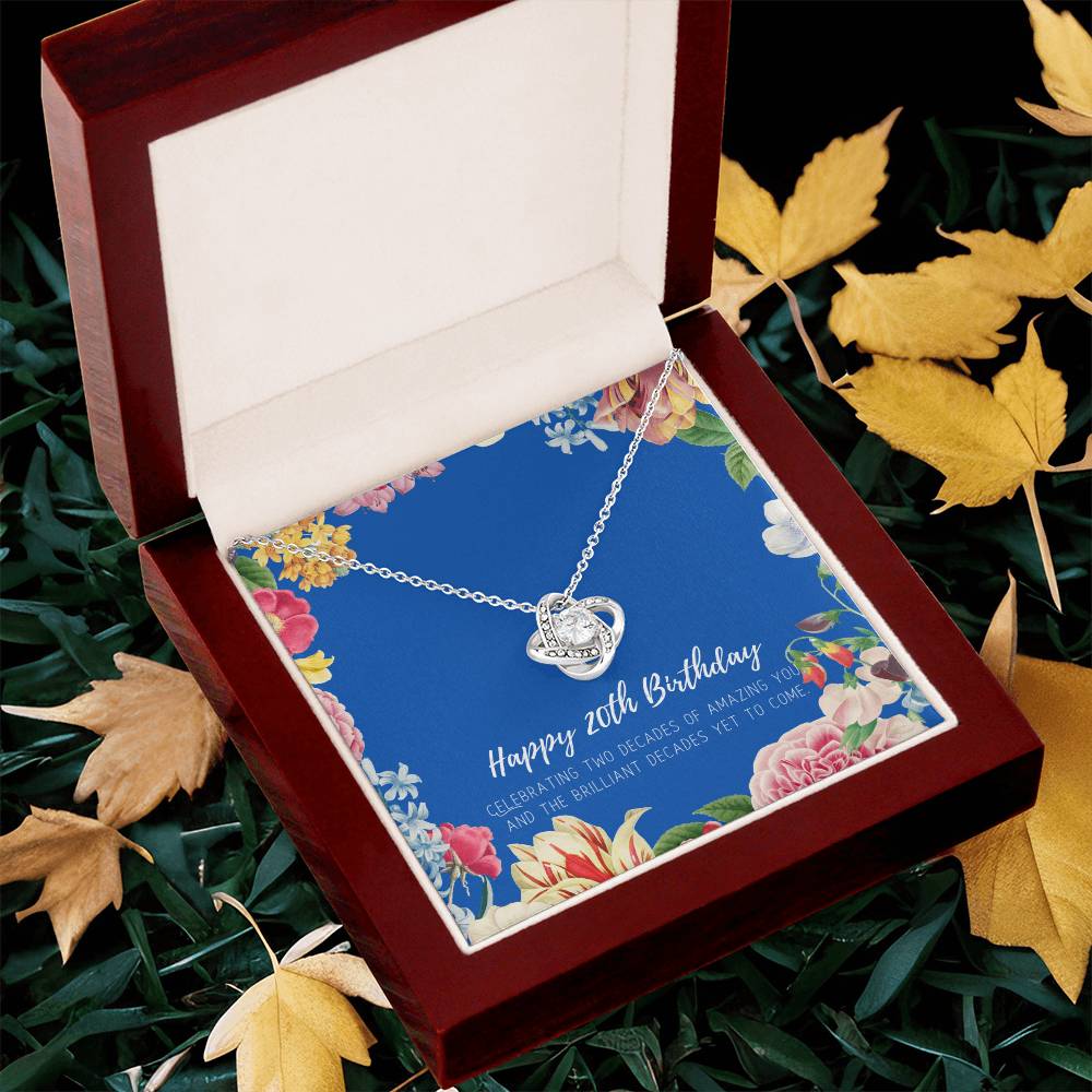 20Th Birthday Gifts For Women Necklace For Her 2 Decade Jewelry 20 Years Old 20Th Birthday Gift Necklace Jewelry Gift F Love Knot Necklace