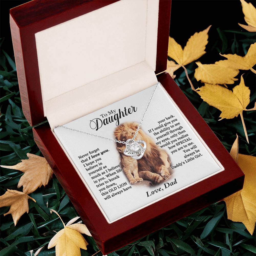 Daughter - Daddy's Little Girl - Love Knot Necklace