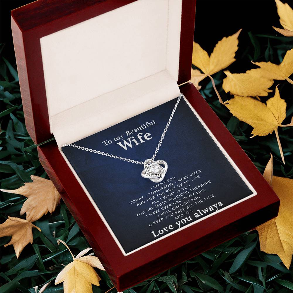 To My Wife - Love You Love Knot Necklace