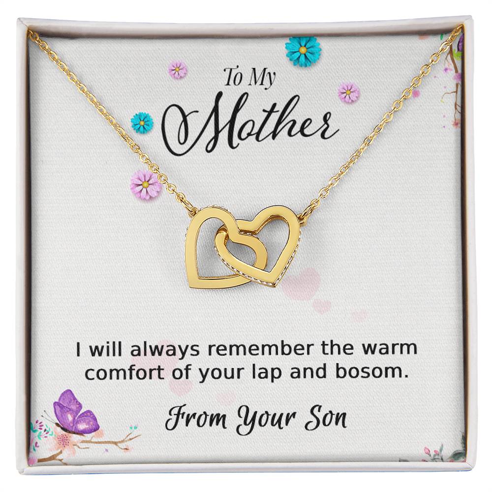 To My Mother - From Your Son - Necklace Interlocking Hearts Necklace