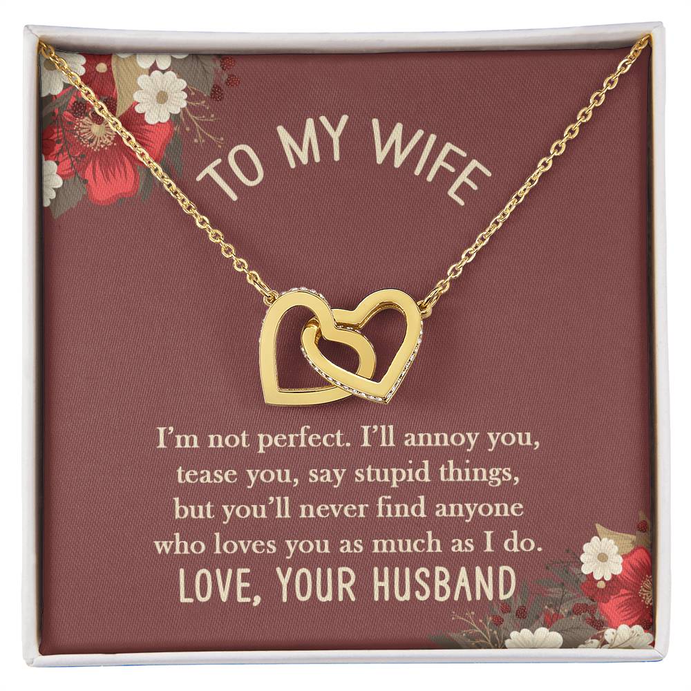 I'M Not Perfect Necklace Interlocking Hearts Necklace