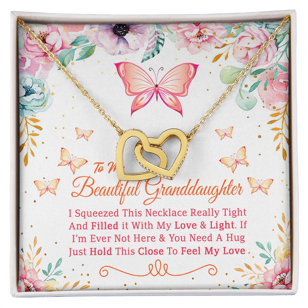 Feel My Love - Best Gift For Granddaughter Interlocking Hearts Necklace