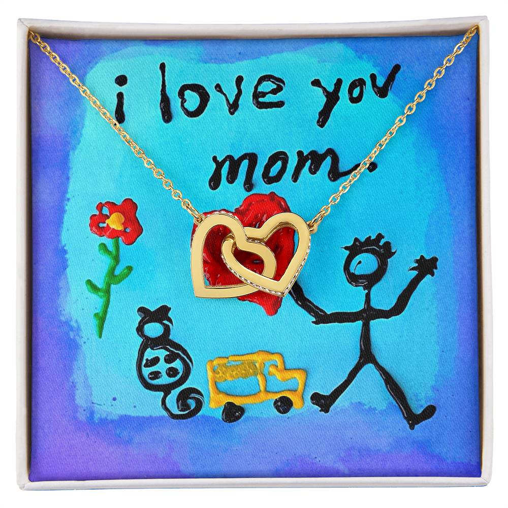 I Love You Mom Necklace - $20 Off Interlocking Hearts Necklace