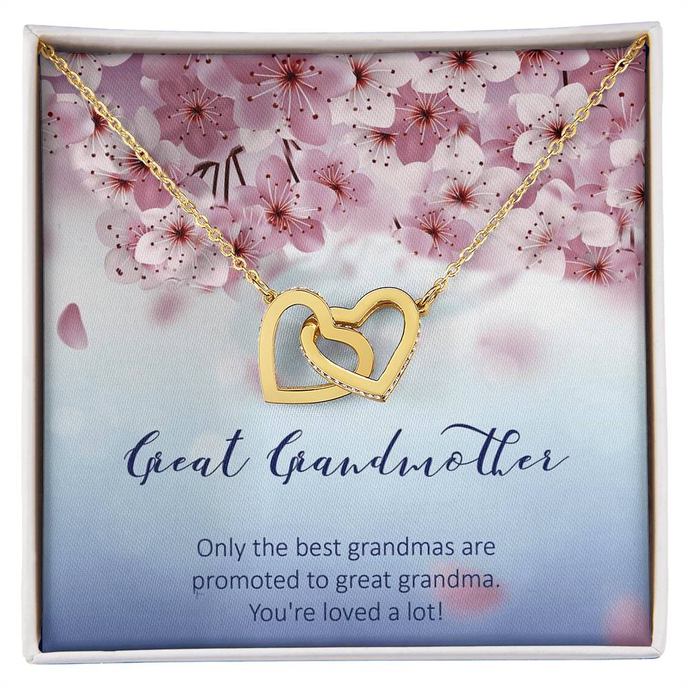 Great Grandmother - Only The Best Grandmas Are Promoted To Great Grandmas - Interlocking Heart Necklace Interlocking Hearts Necklace