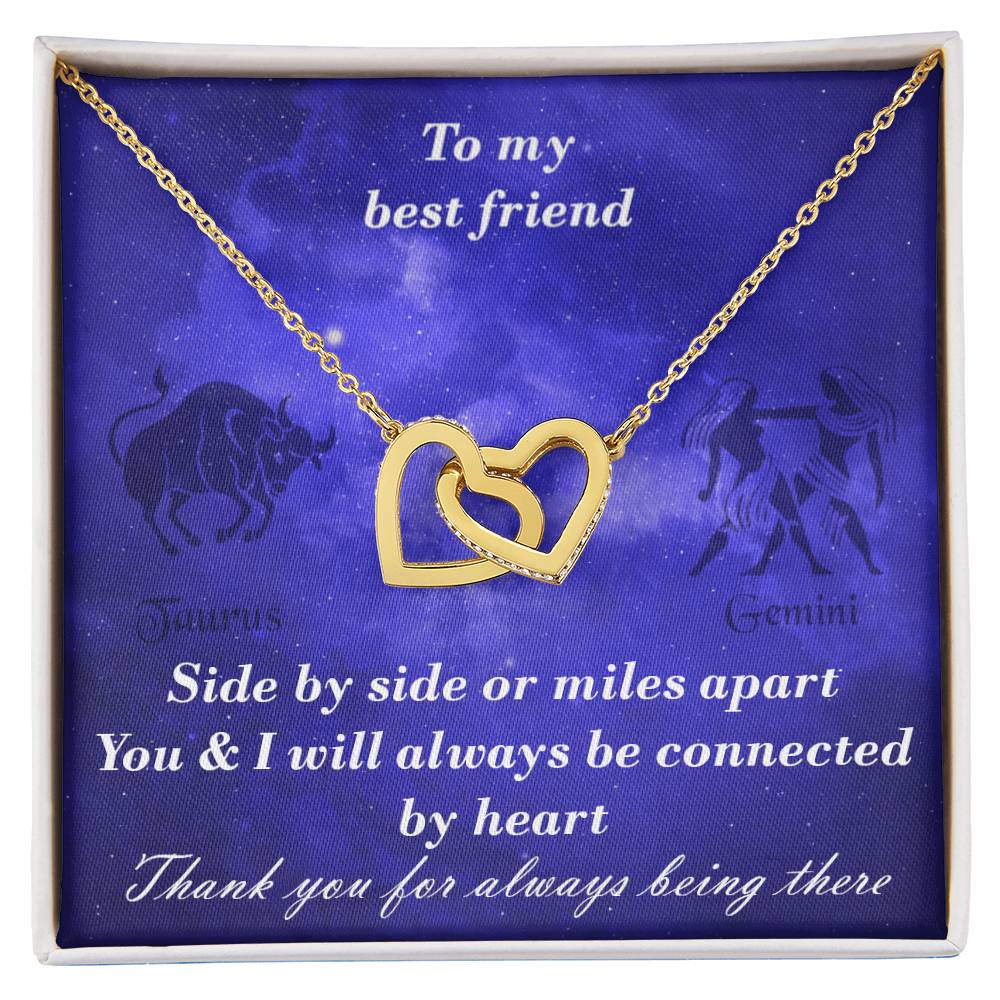 Taurus To Gemini Best Friend Interlocked Hearts Necklace Interlocking Hearts Necklace