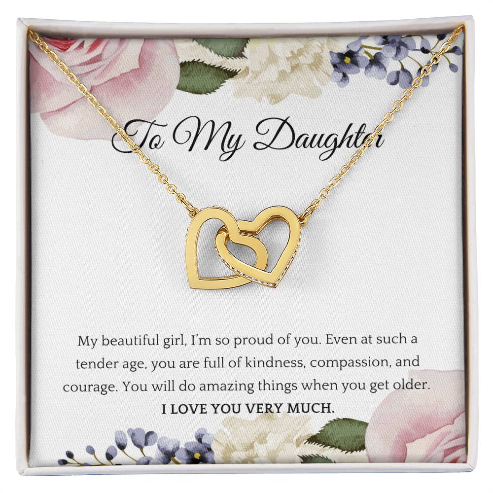 Interlocking Hearts Necklace For A Beautiful Daughter
