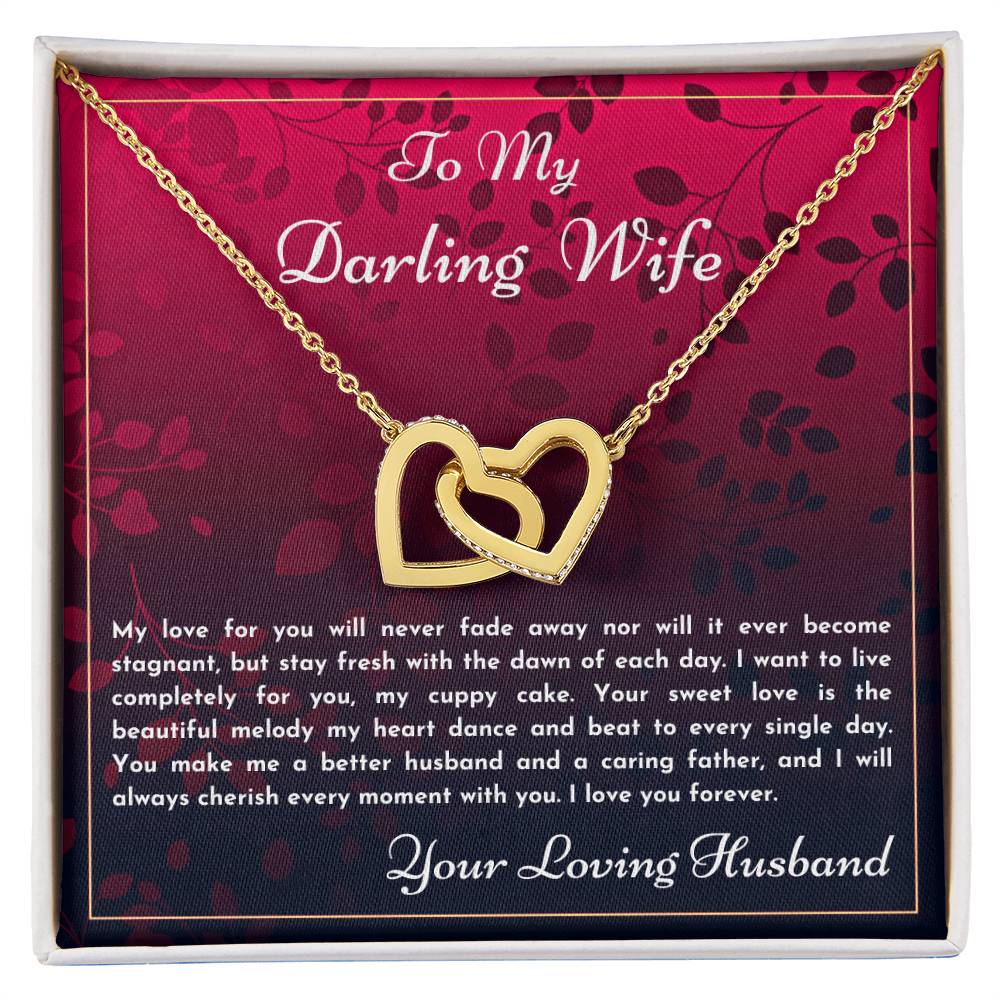Gift For Wife My Love For You Will Never Fade Interlocking Hearts Necklace