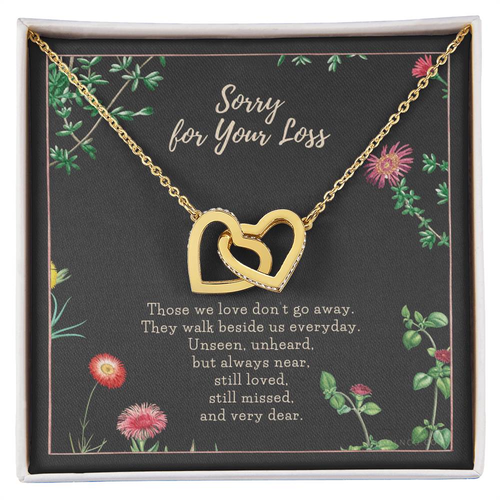 Loss Of Loved One Necklace Loss Of Mother Gift Loss Of Father Gift Sorry For Your Loss Sympathy Gift Sterling Silver Pet Loss Gift Interlocking Hearts Necklace