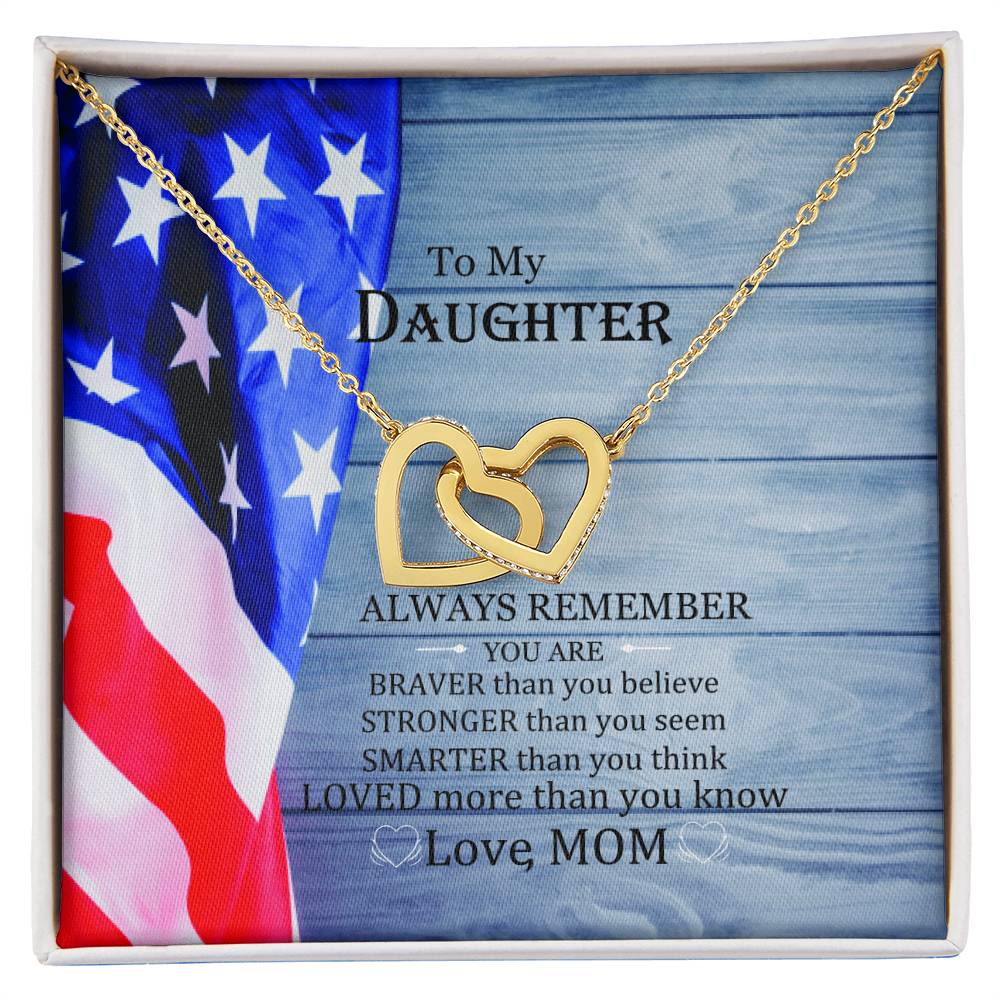 To My Daughter Interlocked Jewelry Necklacewith Pod Message Cardsgift For Daughter From Mom. Interlocking Hearts Necklace