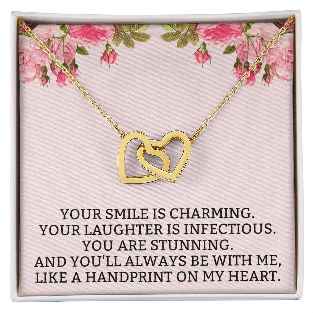 You Will Always Be With Me Interlocking Hearts Necklace