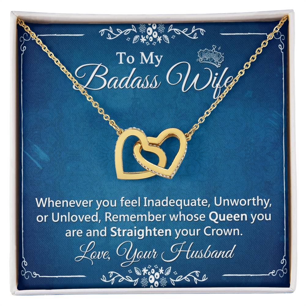 Interlock Heart Necklace For Wife With Message Card Interlocking Hearts Necklace