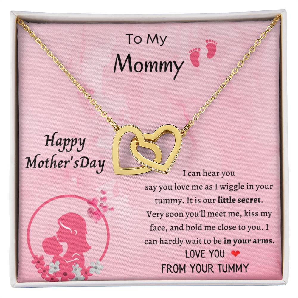 From Your Tummy - 2 Hearts - Necklace Interlocking Hearts Necklace