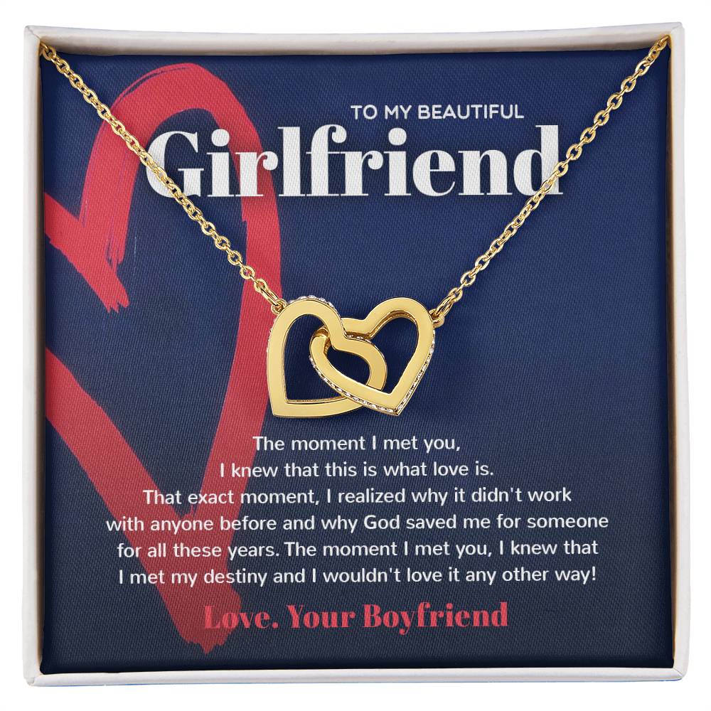 God Saved Me For You - Interlocked Hearts Necklace For Girlfriend Interlocking Hearts Necklace
