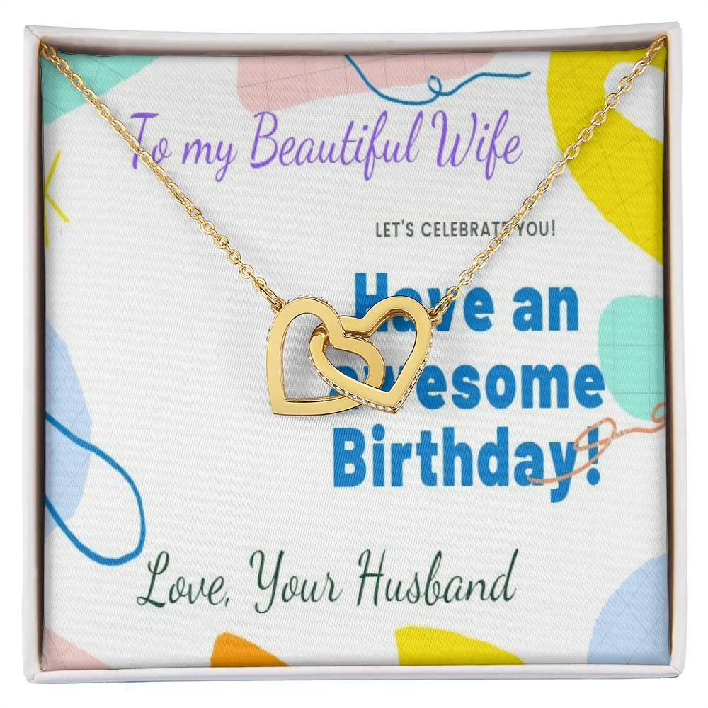 Birthday Gift For Wife Two Hearts Interlocked Interlocking Hearts Necklace