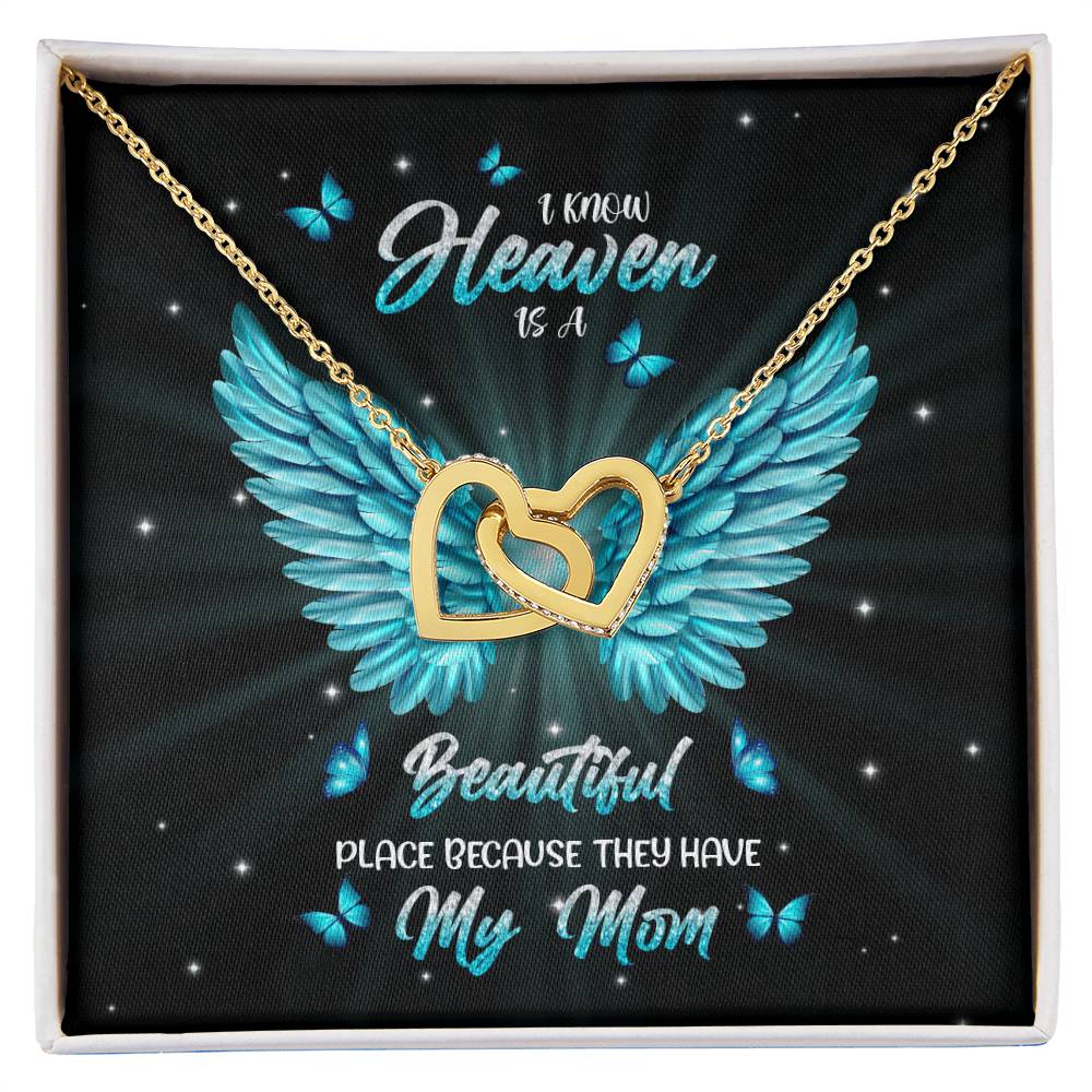 Gift For Mom - Heaven Have My Beautiful Mom - The Interlocking Heart Necklace Interlocking Hearts Necklace