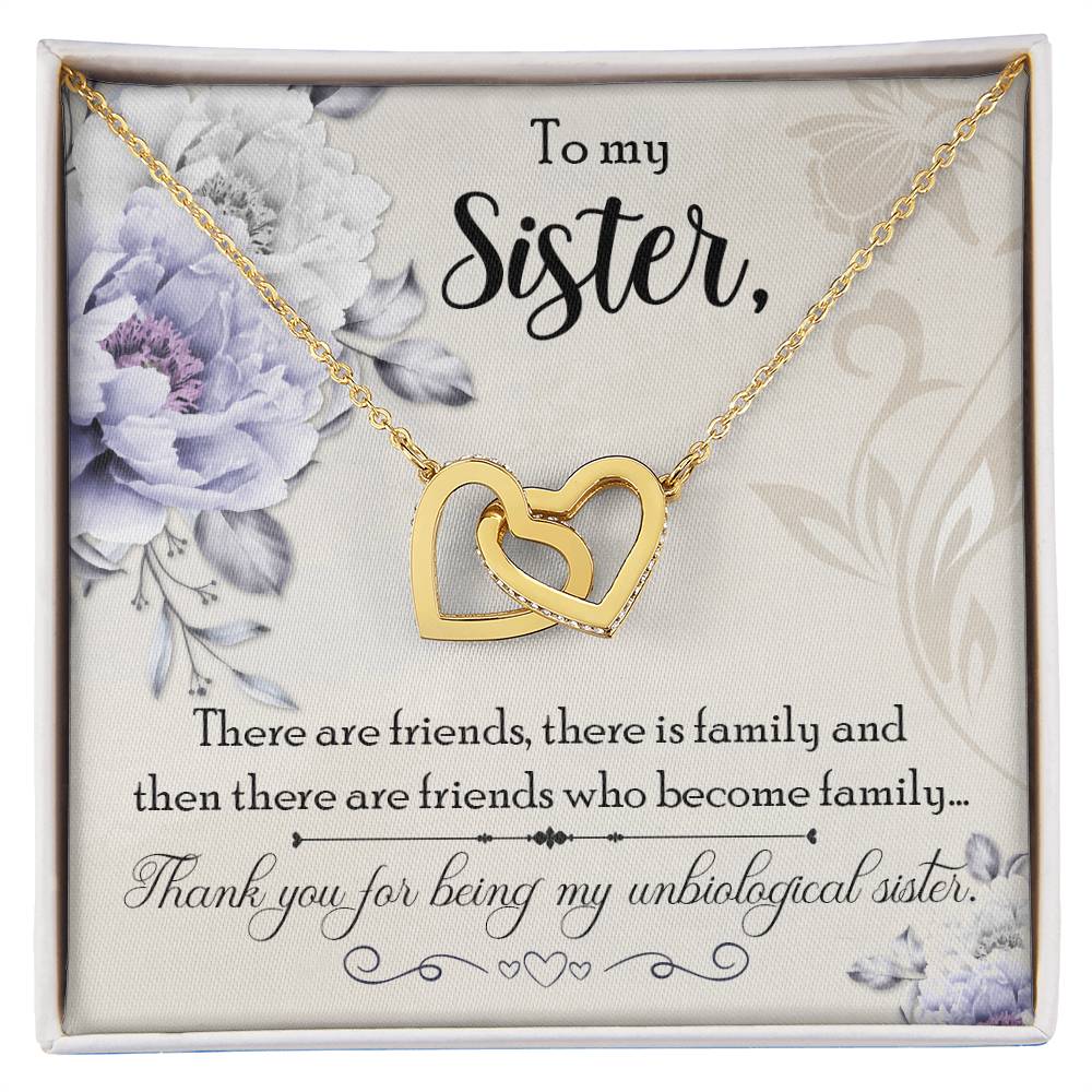 Gift For Sister - My Unbiological Sister Necklace Interlocking Hearts Necklace