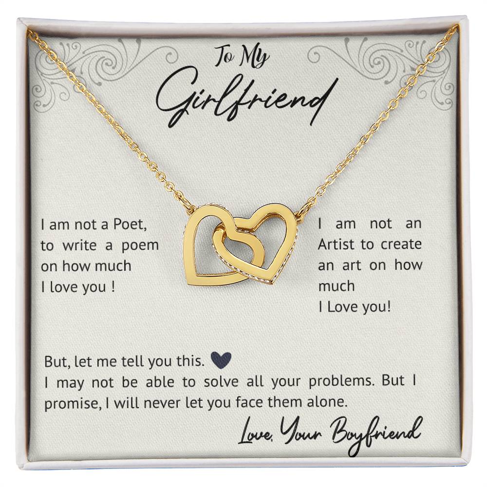 To My Gorgeous Girl Friend Interlocking Hearts Necklace