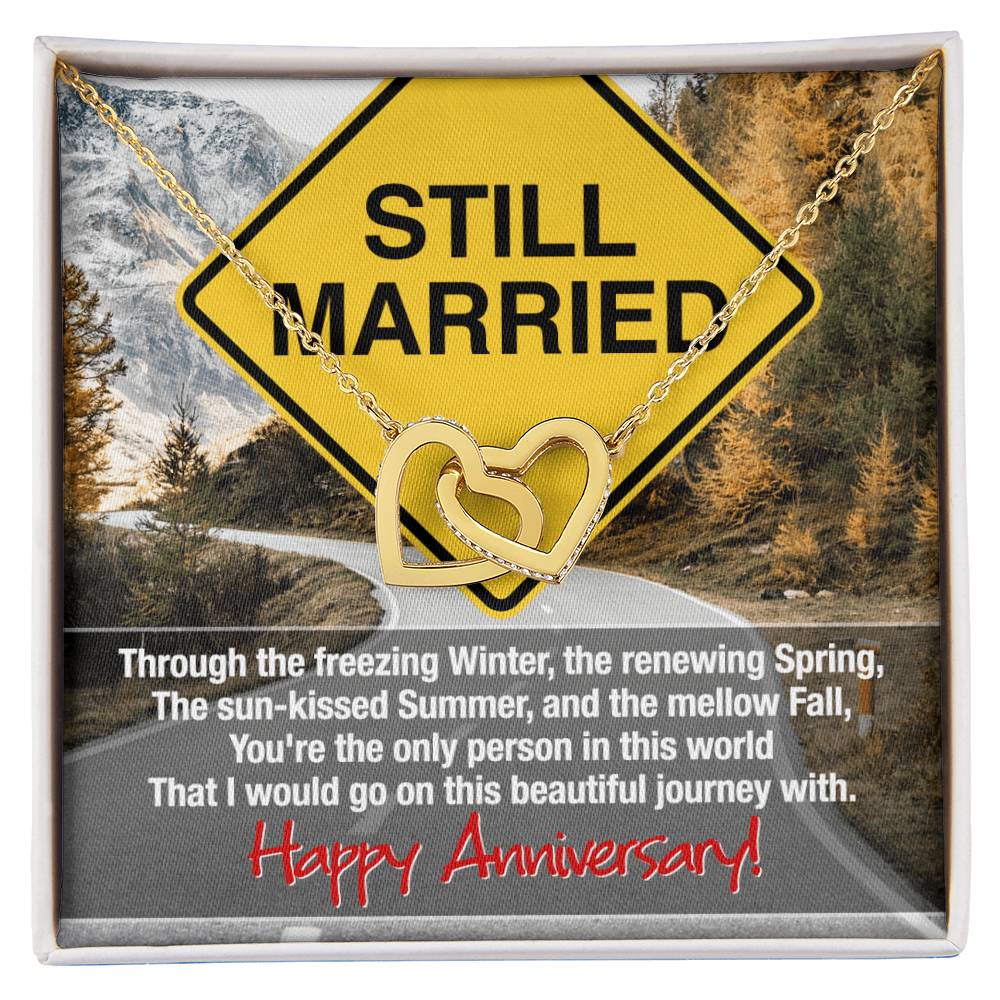 Still Married Anniversary Necklace Interlocking Hearts Necklace