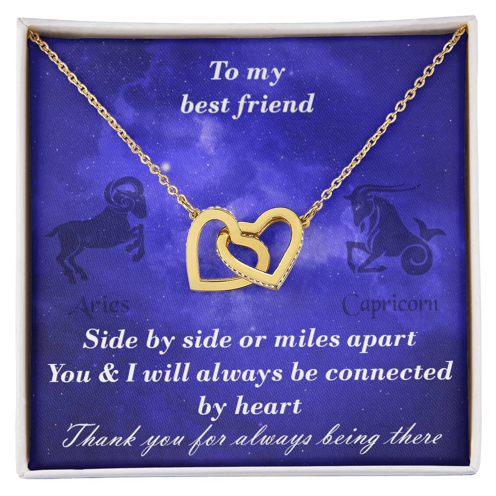Aries To Capricorn Best Friend Interlocked Hearts Necklace Interlocking Hearts Necklace