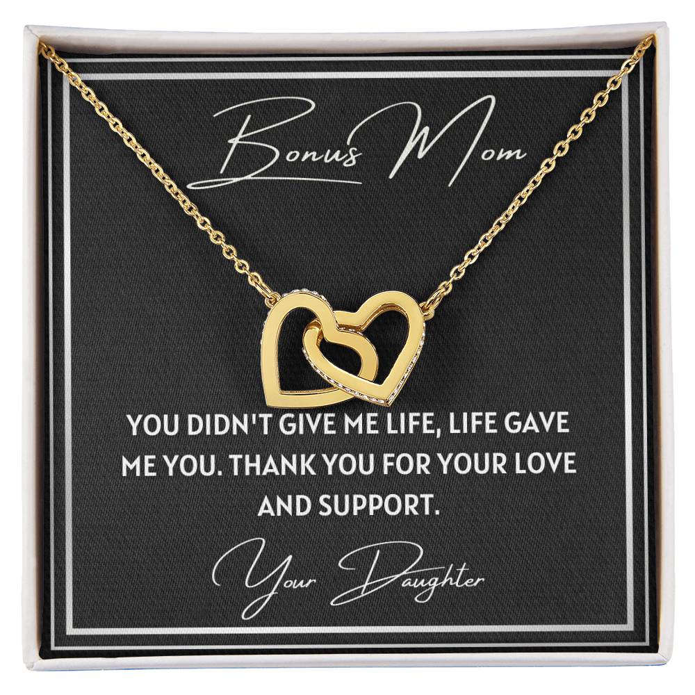 Bonus Mom 2 Interlocking Hearts Necklace